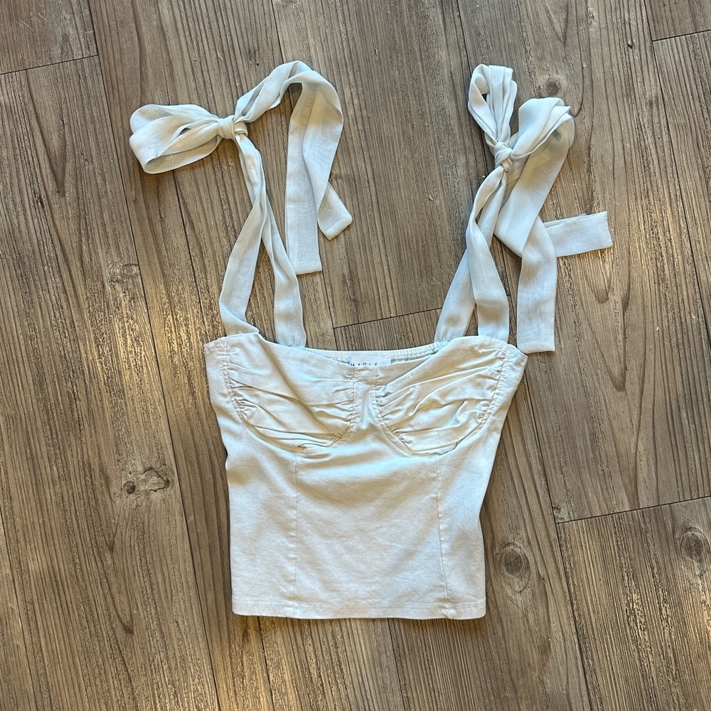 MARBLE Cream Camisole Tie Top